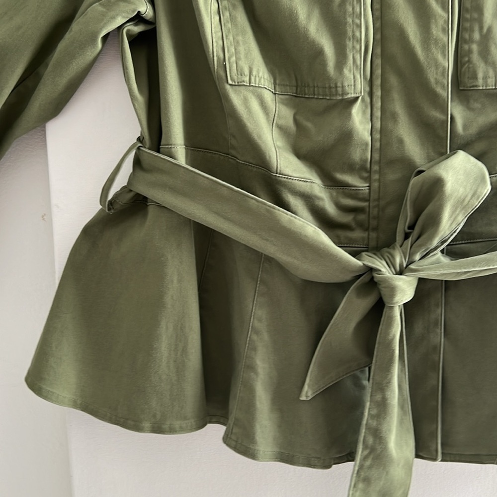 2. Lane Bryant Woman’s Jacket with Peplum waist, zip and snap closure, and belt - Picture 9 of 16